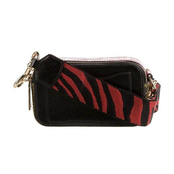 MARC JACOBS‎ Wavy Spot Snapshot Cow Hair Polka dot Crossbody Bag, Black/Multi - Picture 2 of 8